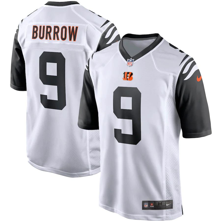 Men Cincinnati Bengals #9 Joe Burrow Nike White Alternate Game Player NFL Jersey